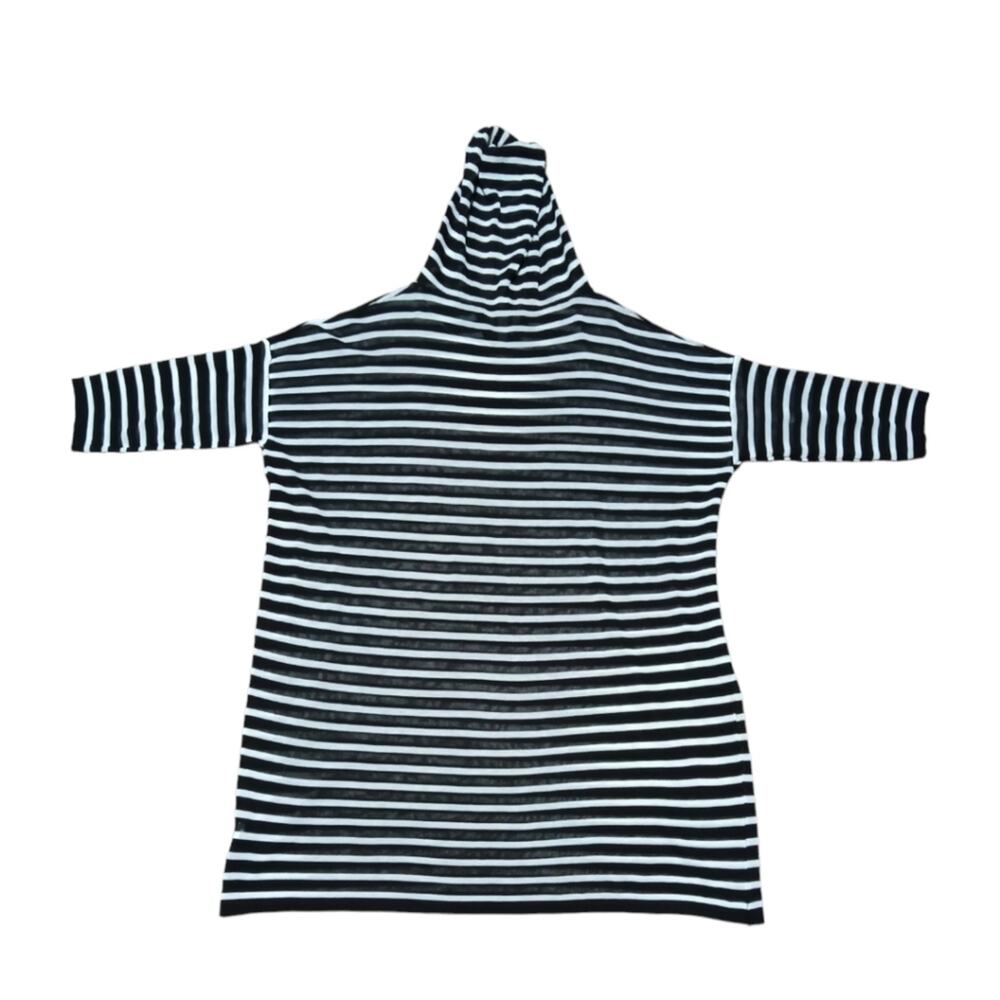 Black and‎ White Striped hooded short sleeve swim cover - Picture 2 of 2